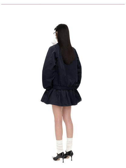 Tuck-Detail Minimalist Track Jacket