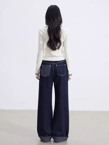 Color-Block Polo Collar Knit Base Layer