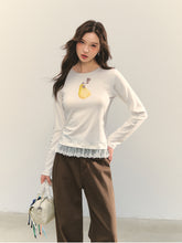 Fruit Print Lace-spliced T-Shirt - CHINASQUAD