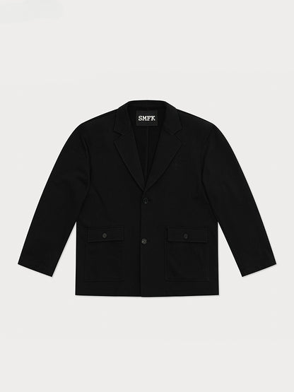 Black Oversized Classic Sports Blazer