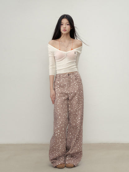 Irregular Polka Dot Casual Pants