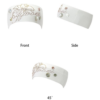 Shell Embellished Stretch Ribbed Headband