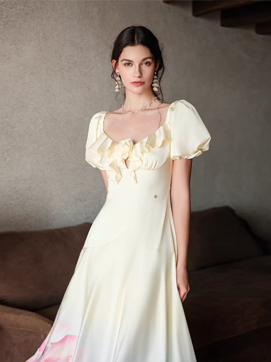 Puff-Sleeve Resort Maxi Dress