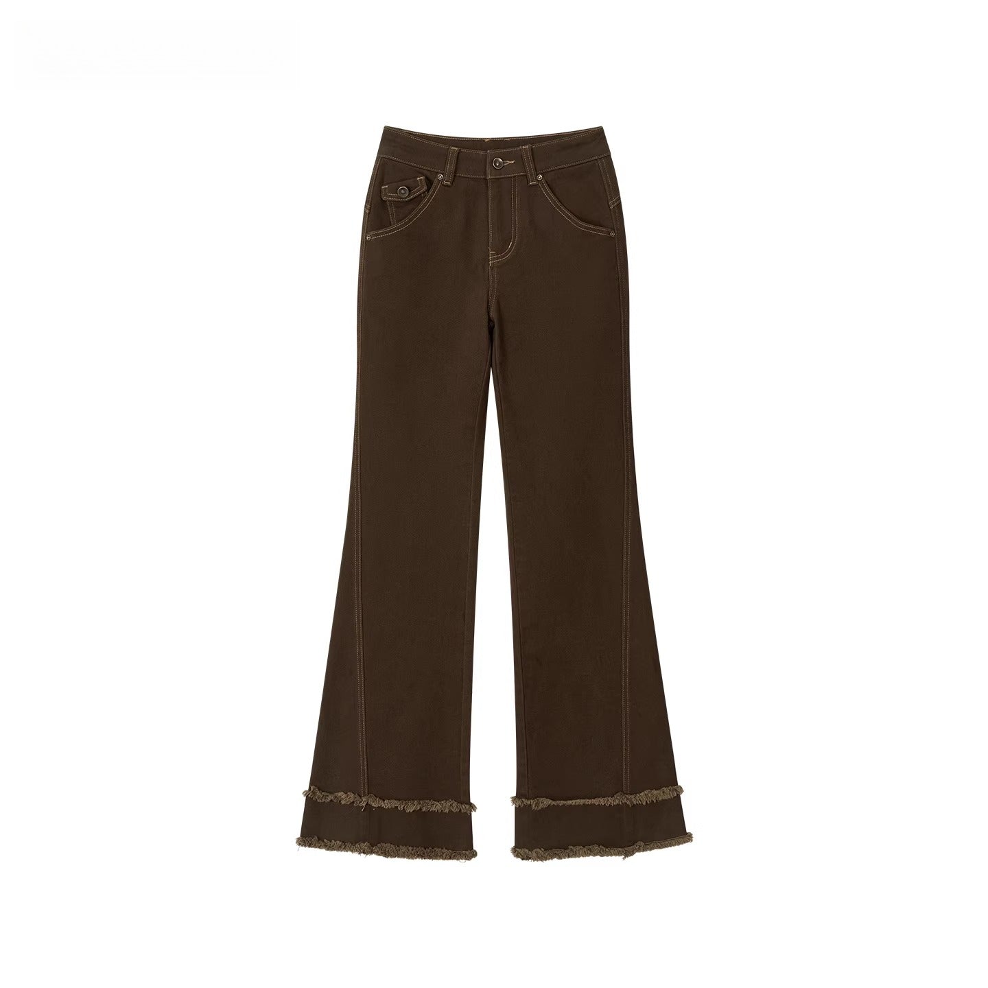 Washed Vintage-Style Loose Denim Pants