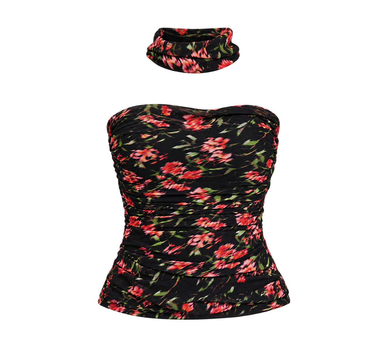 Ruched Strapless Bustier Top