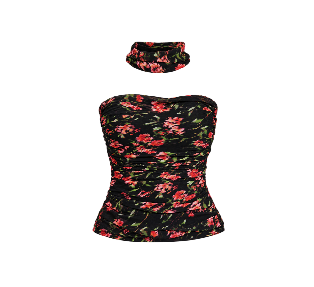 Ruched Strapless Bustier Top