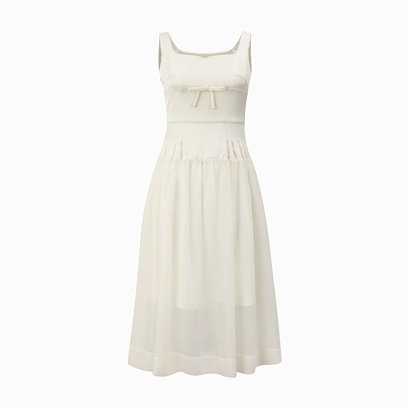 Milk White Square Neck Cami Dress - CHINASQUAD