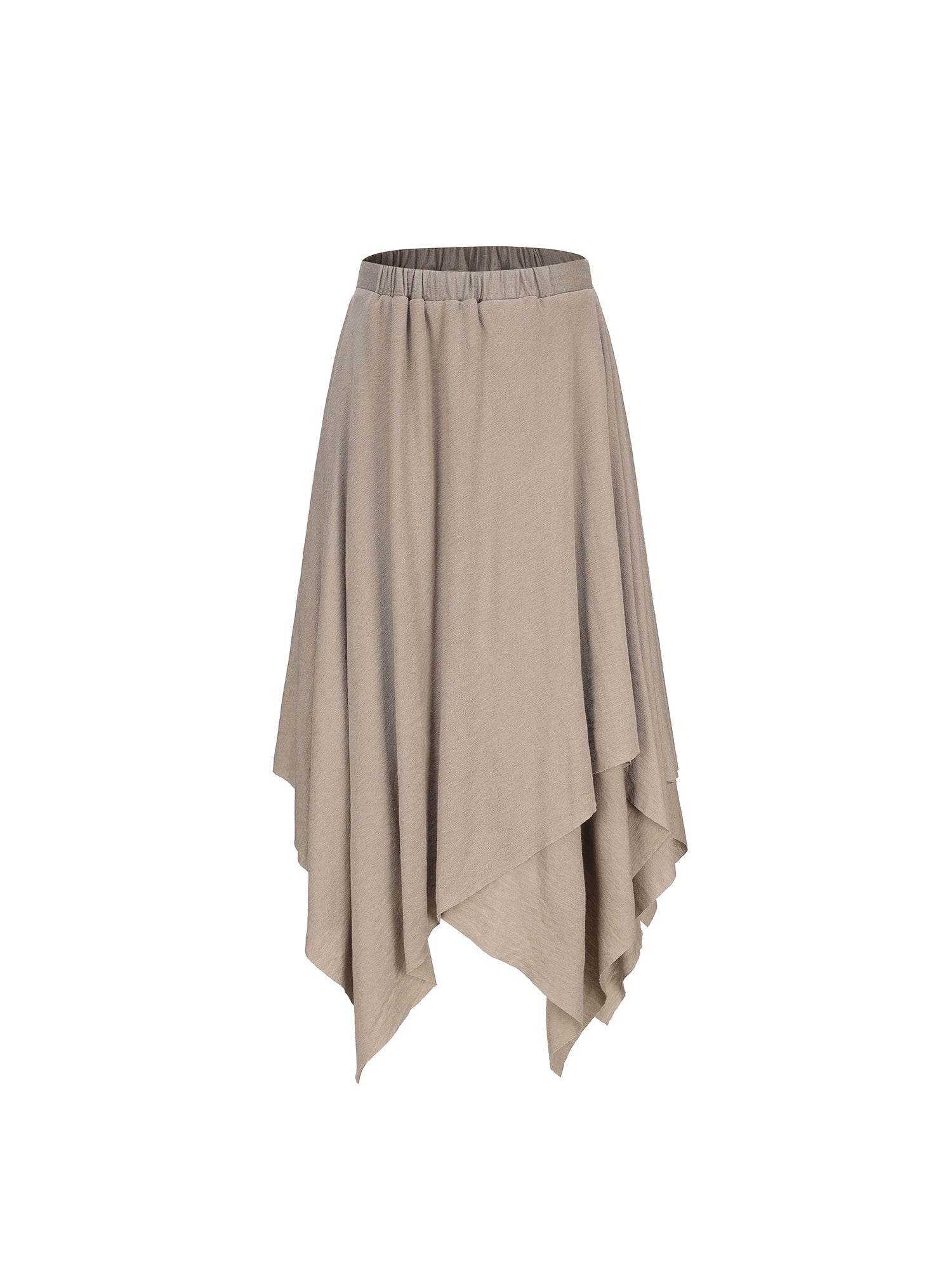 Gray Pointed Hem Knit Skirt