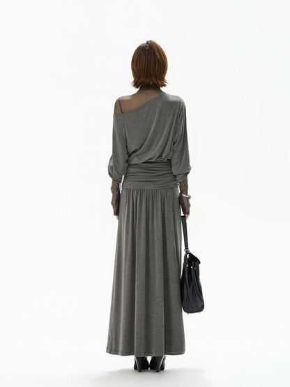 Two-Piece Off-Shoulder Knit Maxi Dress