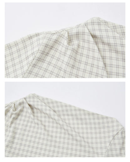 Velvet-Touch Plaid Draped Off-Shoulder Long Sleeve T-Shirts