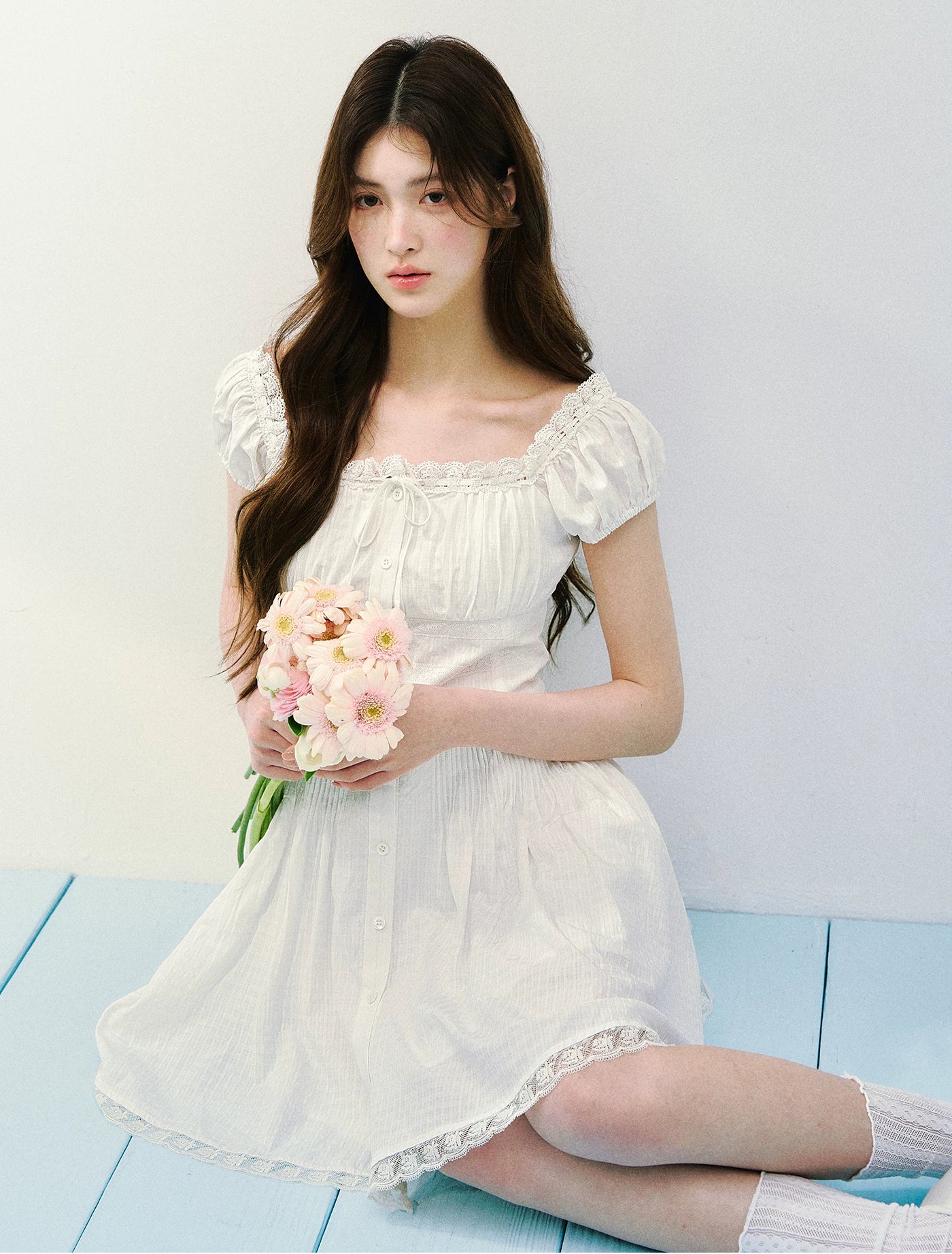 Pure Romance Square-Neck Mini Dress