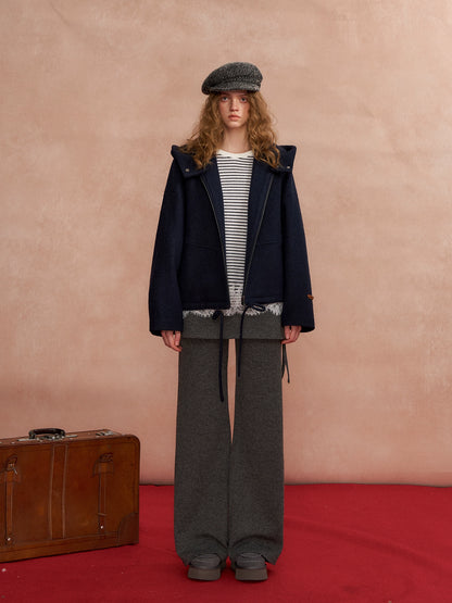 Hooded Cropped Wool Sweater