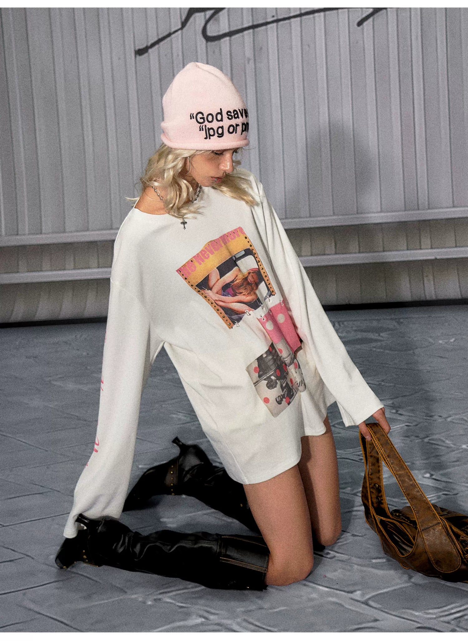 Printed Long-Sleeve Cotton Tee