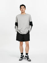 2-in-1 Color Block Spliced Long Sleeve T-Shirt - CHINASQUAD