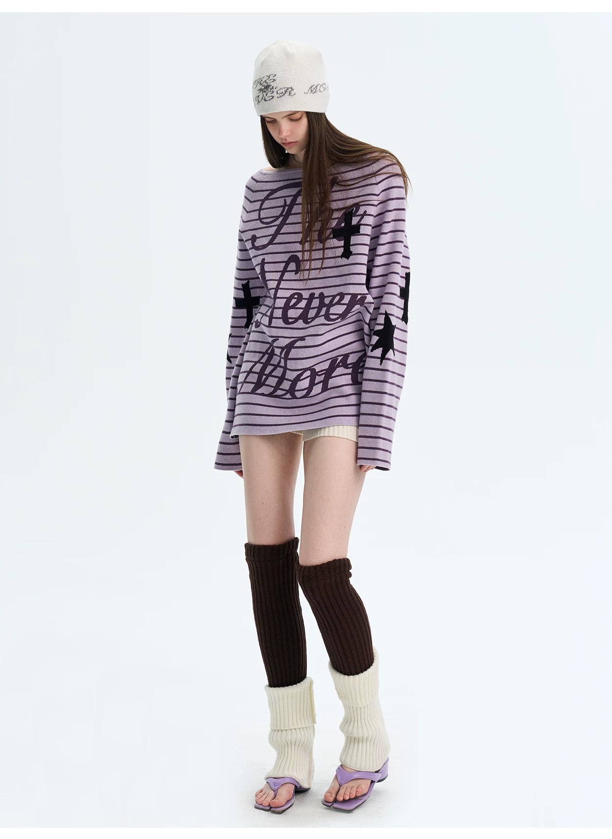 Striped Color-Block Knit Sweater