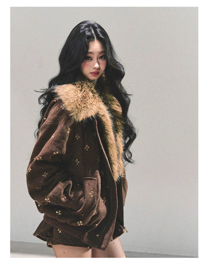 Snowfall Whisper Wool Jacket &amp; Mini Skirt Set