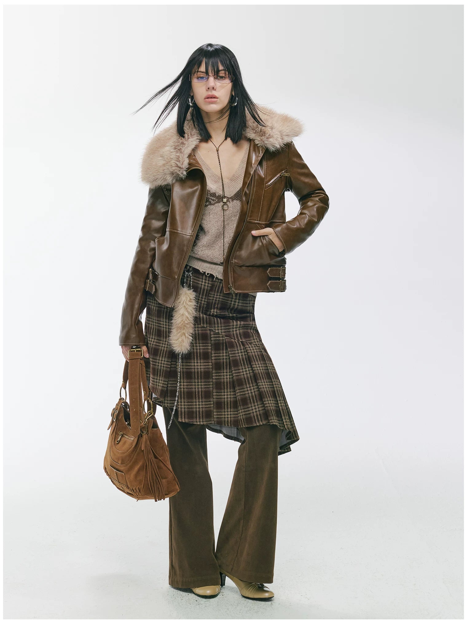 Heavy Punk Windproof Quilted Leather Jacket