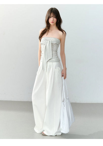 Lyocell Draped Neck Two-Piece Top Set