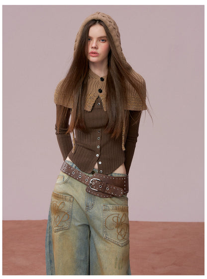 Ribbed Silk-Blend Buttoned Knit T-Shirt