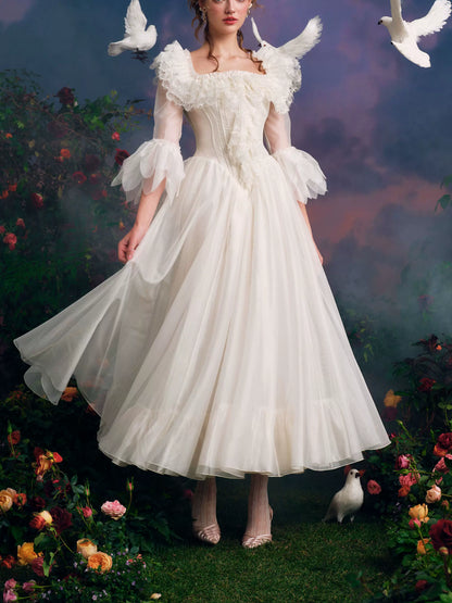 Wing of Resilience Antique Corset Wedding Gown