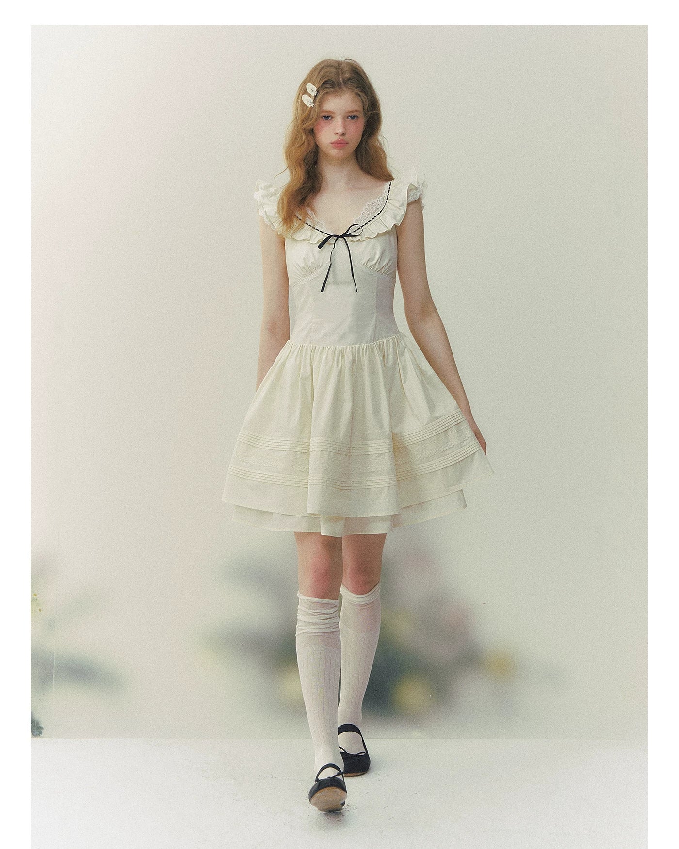 Seine Girl Ruffle Sleeve Dress