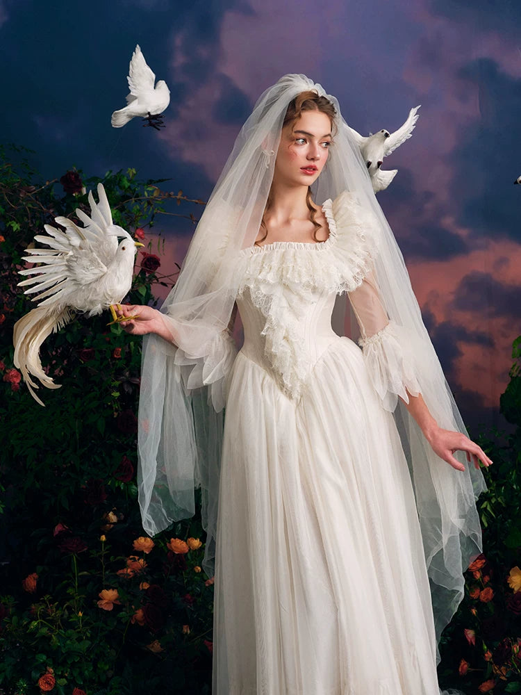 Wing of Resilience Antique Corset Wedding Gown