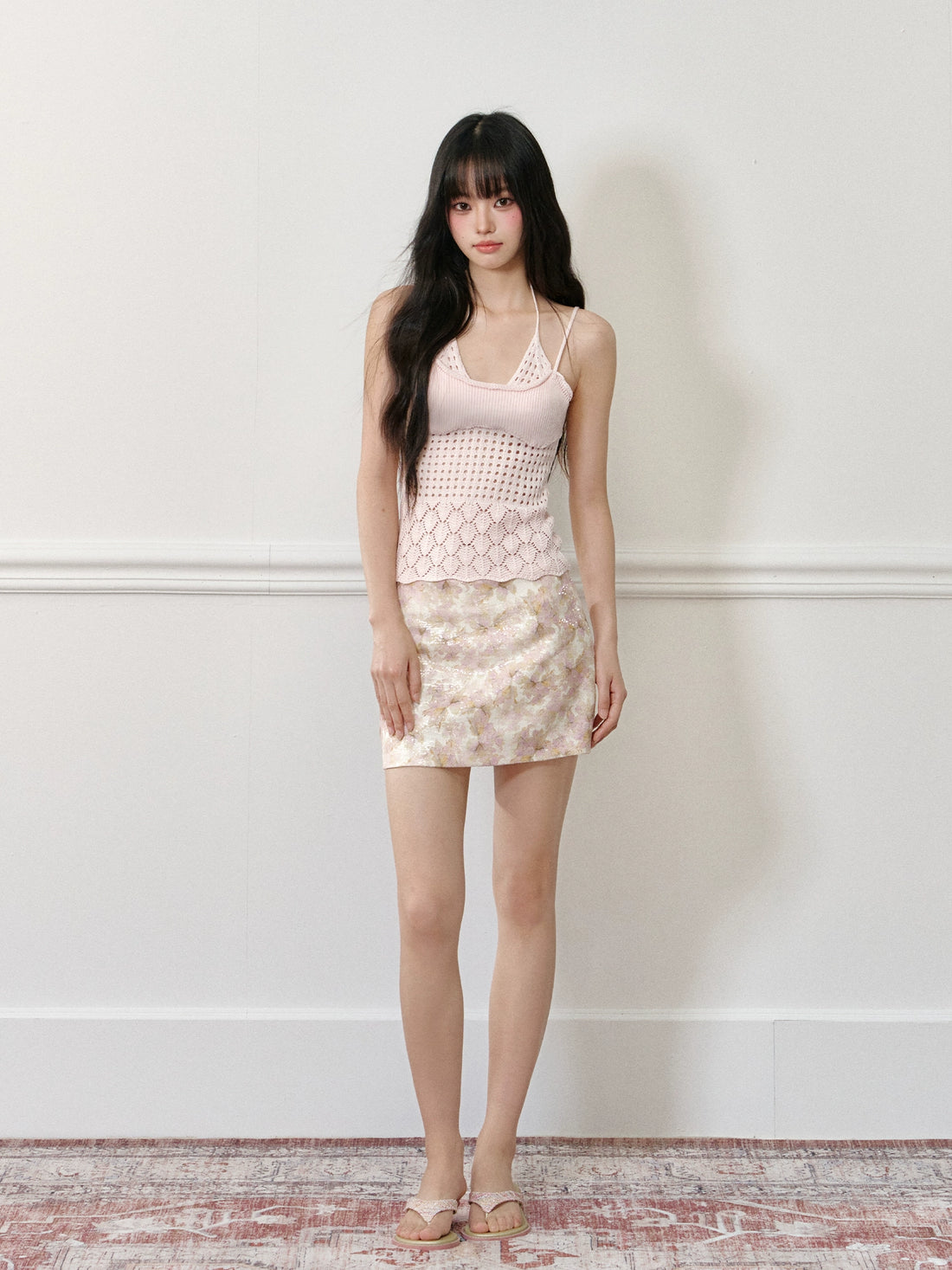 Fake Two-Piece Patchwork Hollow-out Tank Top - CHINASQUAD
