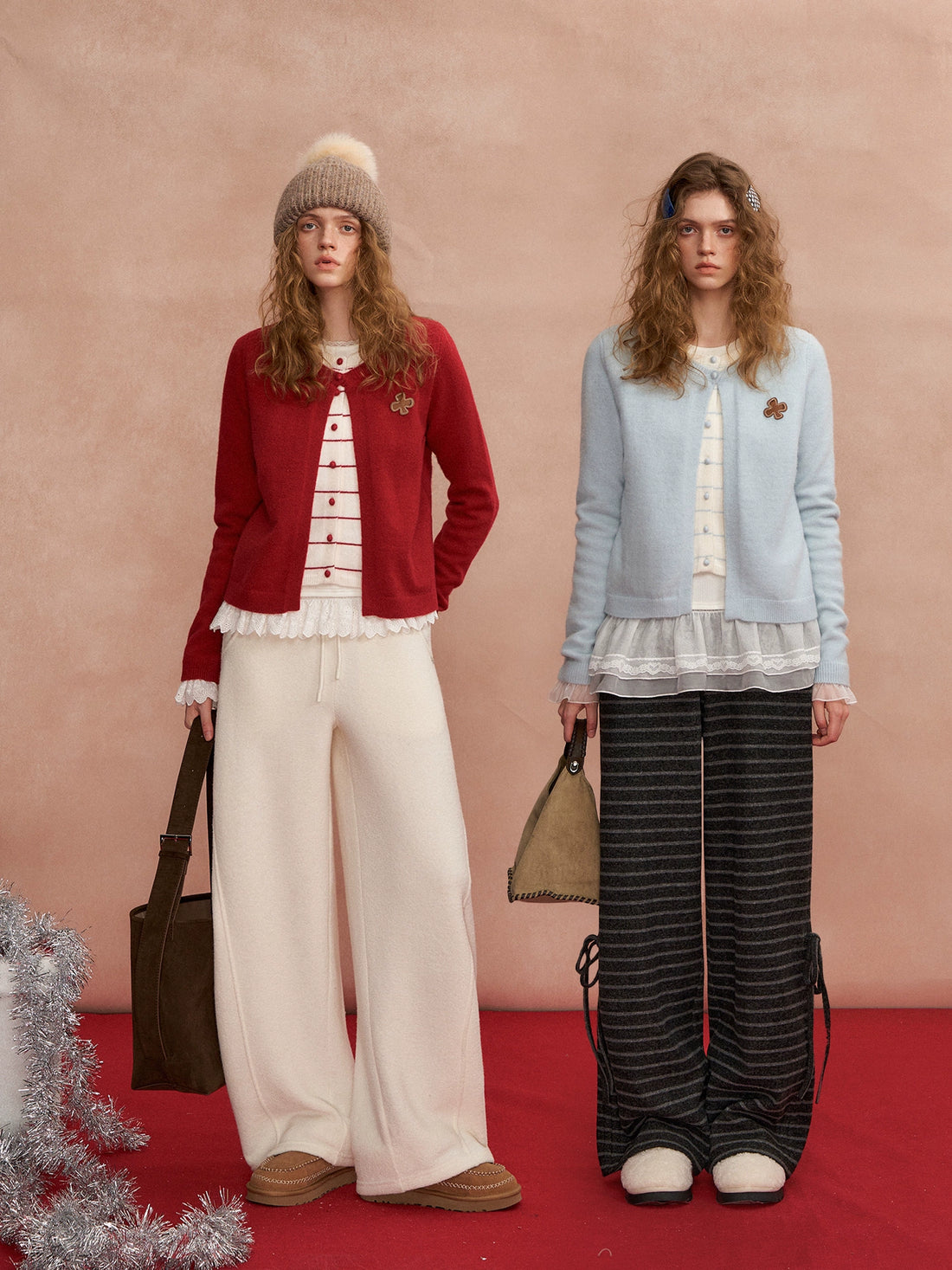 Two-Piece Effect Striped Cardigan