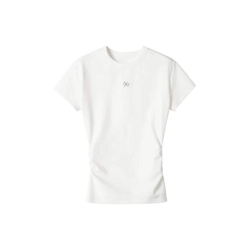 Embroidered Hourglass Fit Cinched Waist Tee