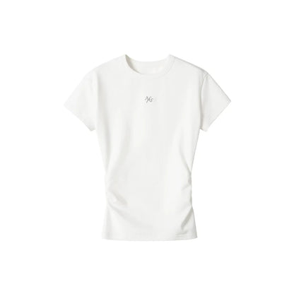 Embroidered Hourglass Fit Cinched Waist Tee