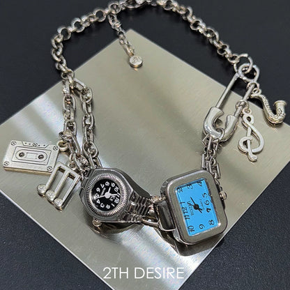 Watch Pin Choker Necklace
