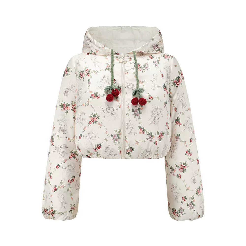 French Playful Quilted Down Dress &amp; Jacket Set