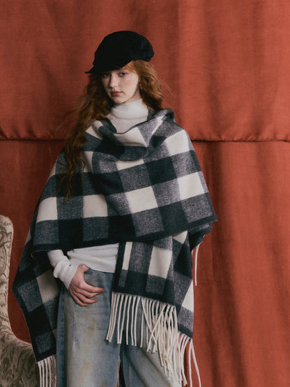 Fringe Layered Shawl Scarf