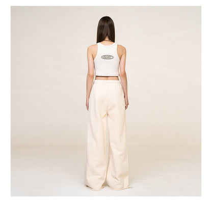 (Final Sale) Camouflage &amp; Cream-colored Wide-leg Pants - CHINASQUAD