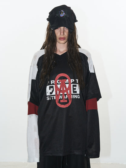 EXITMODE Textured Layered Sports Jersey Tee