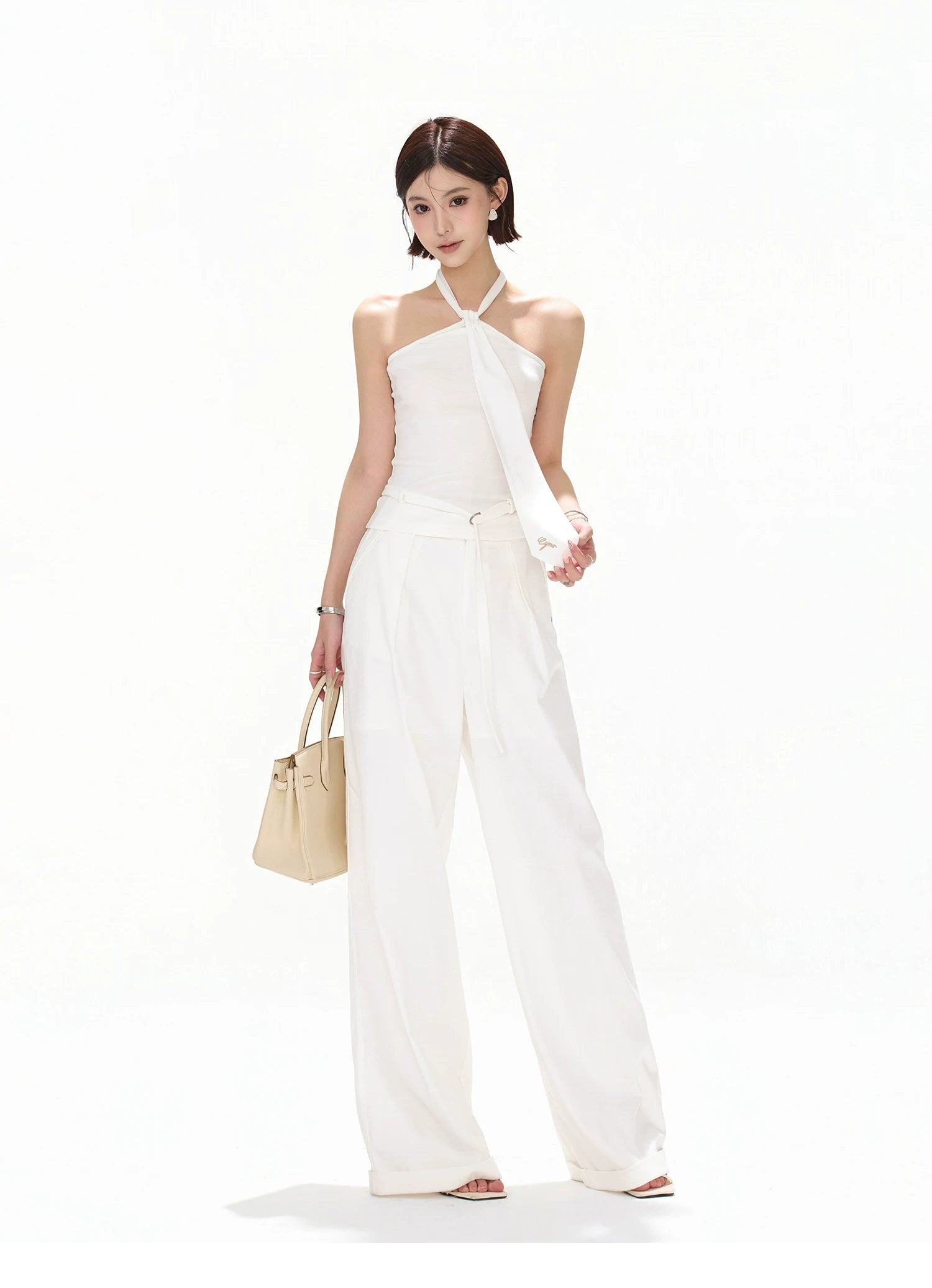 Relaxed Linen-Blend Wide-Leg Trousers