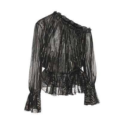 Silk Ruffled Luminous Two-Piece Set