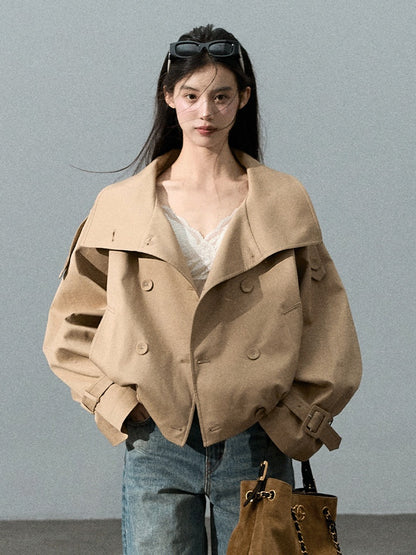 Lyocell Cotton Cropped Trench | Final Sale