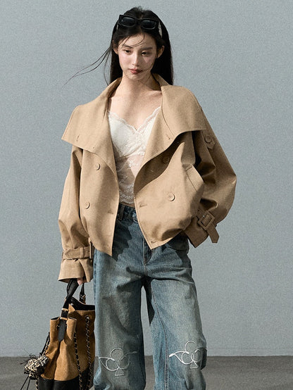 Lyocell Cotton Cropped Trench | Final Sale