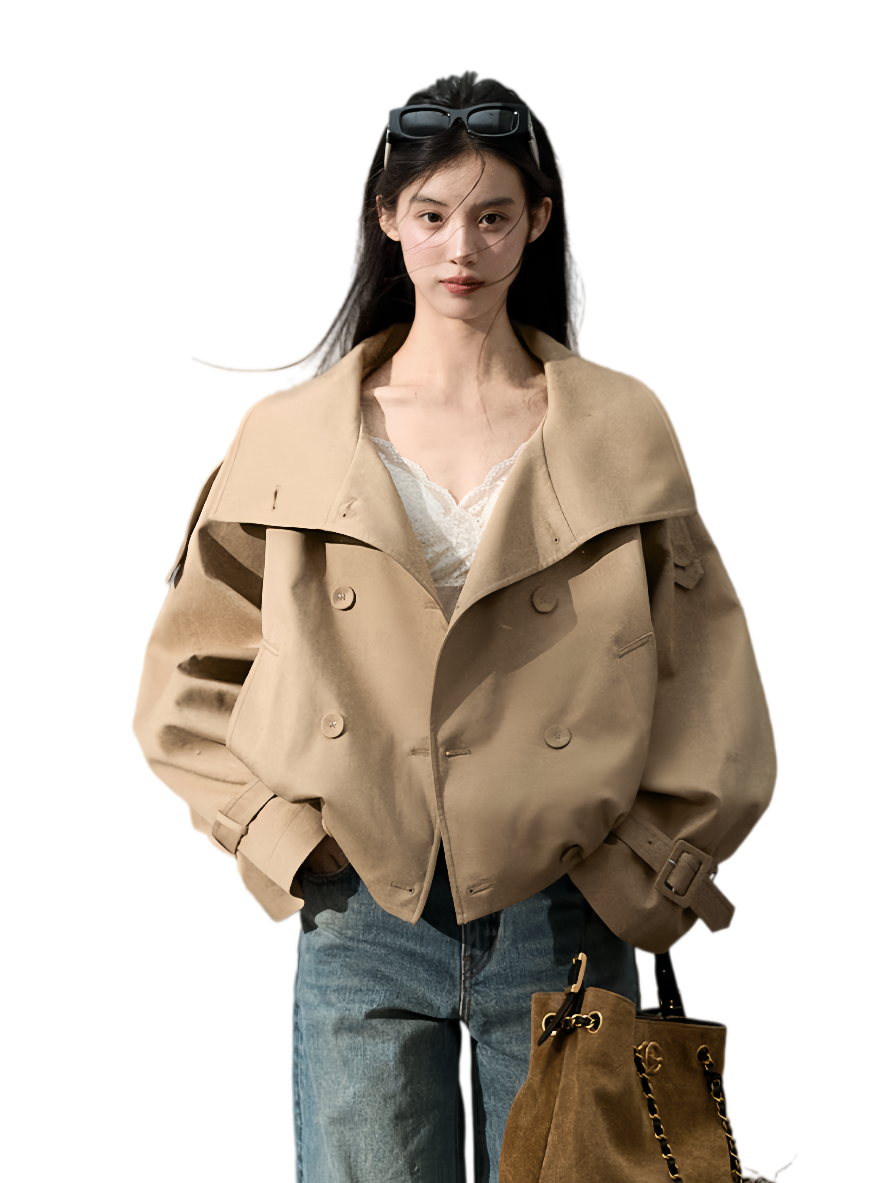 Lyocell Cotton Cropped Trench | Final Sale