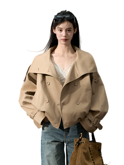 Lyocell Cotton Cropped Trench | Final Sale