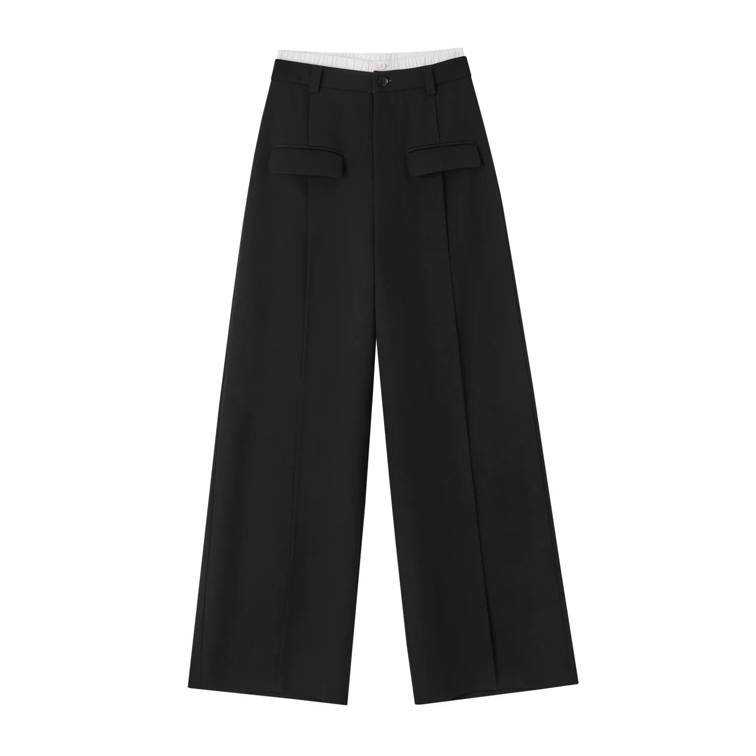 Black &amp; Gray Center Seam Wide-Leg Pants