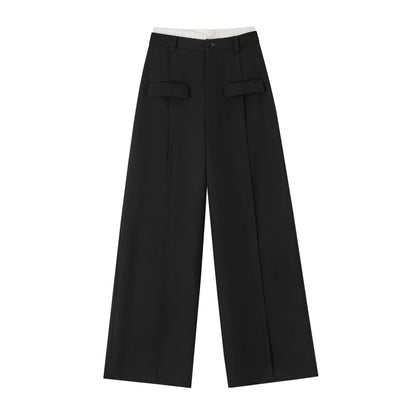 Black &amp; Gray Center Seam Wide-Leg Pants