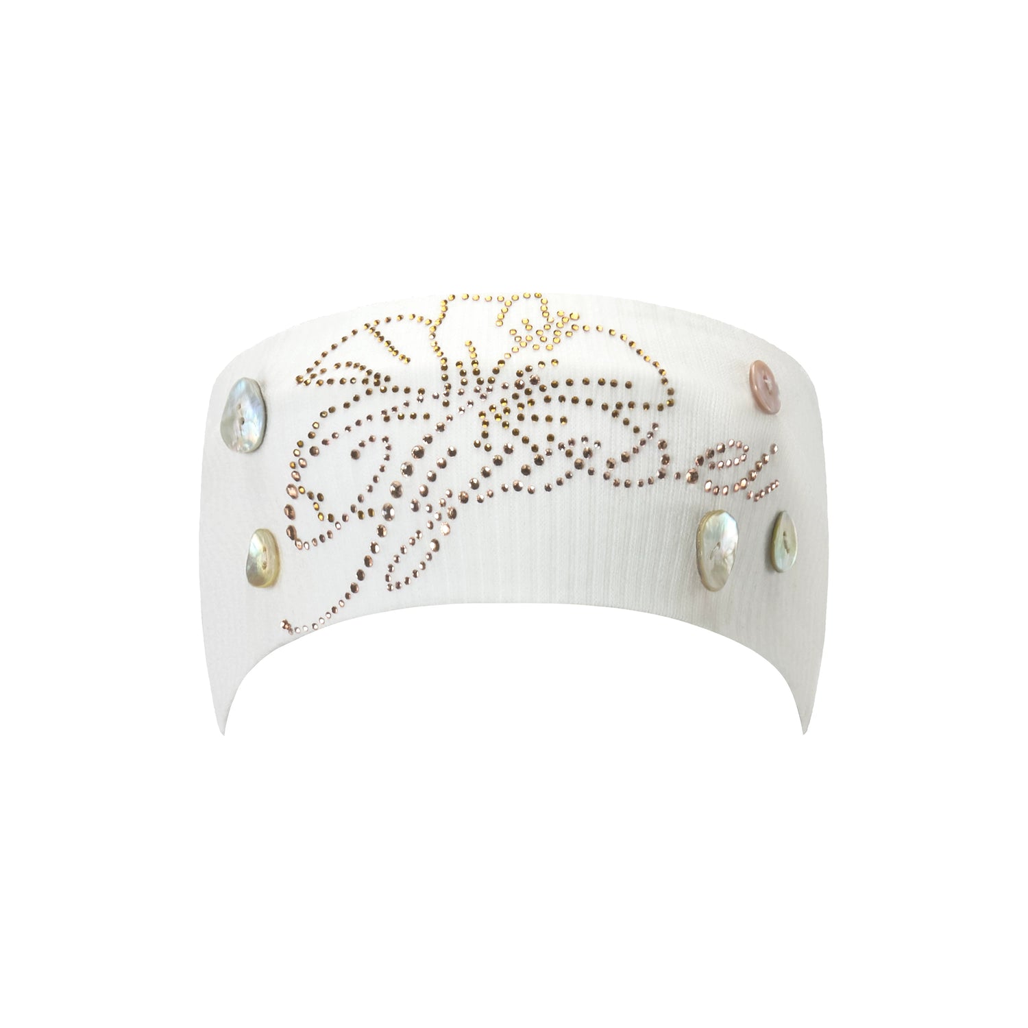 Shell Embellished Stretch Ribbed Headband