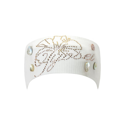 Shell Embellished Stretch Ribbed Headband