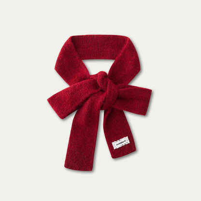 Multi-Color Ribbon Detail Knit Scarf