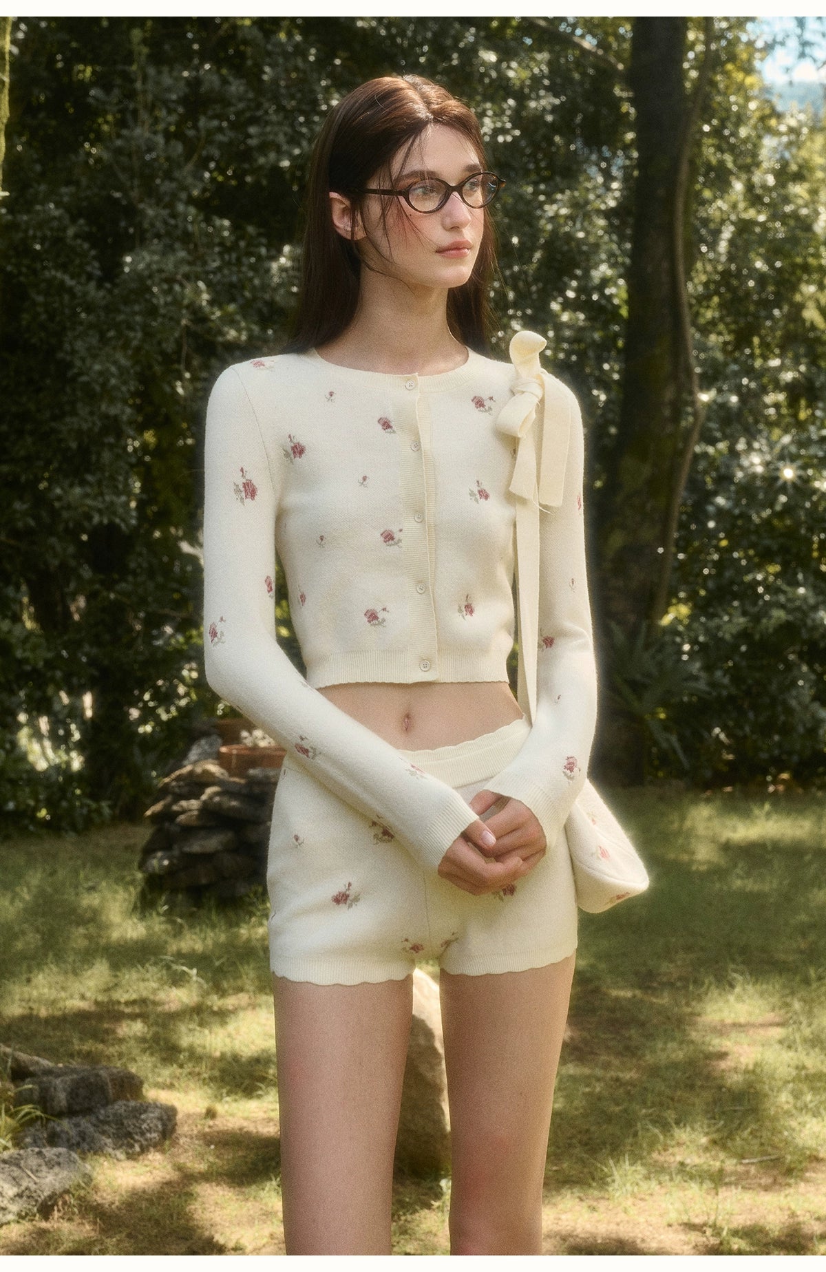 Cosagach Floral Knit Cardigan &amp; Bottoms Set