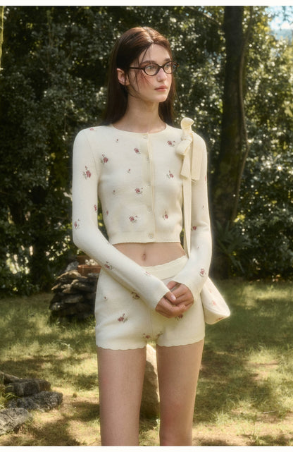 Cosagach Floral Knit Cardigan &amp; Bottoms Set