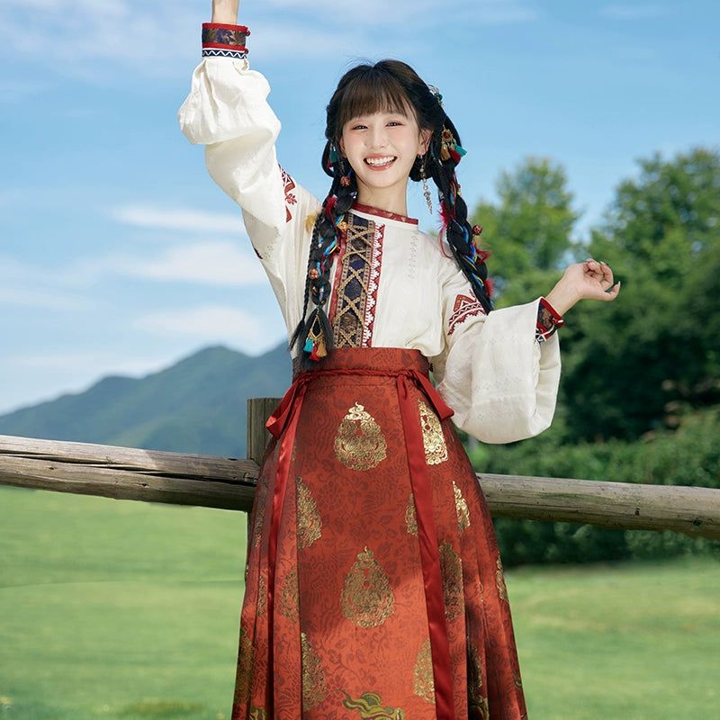 &quot;雪原花-盗墓笔记联名&quot; Modern-Style Hanfu Set