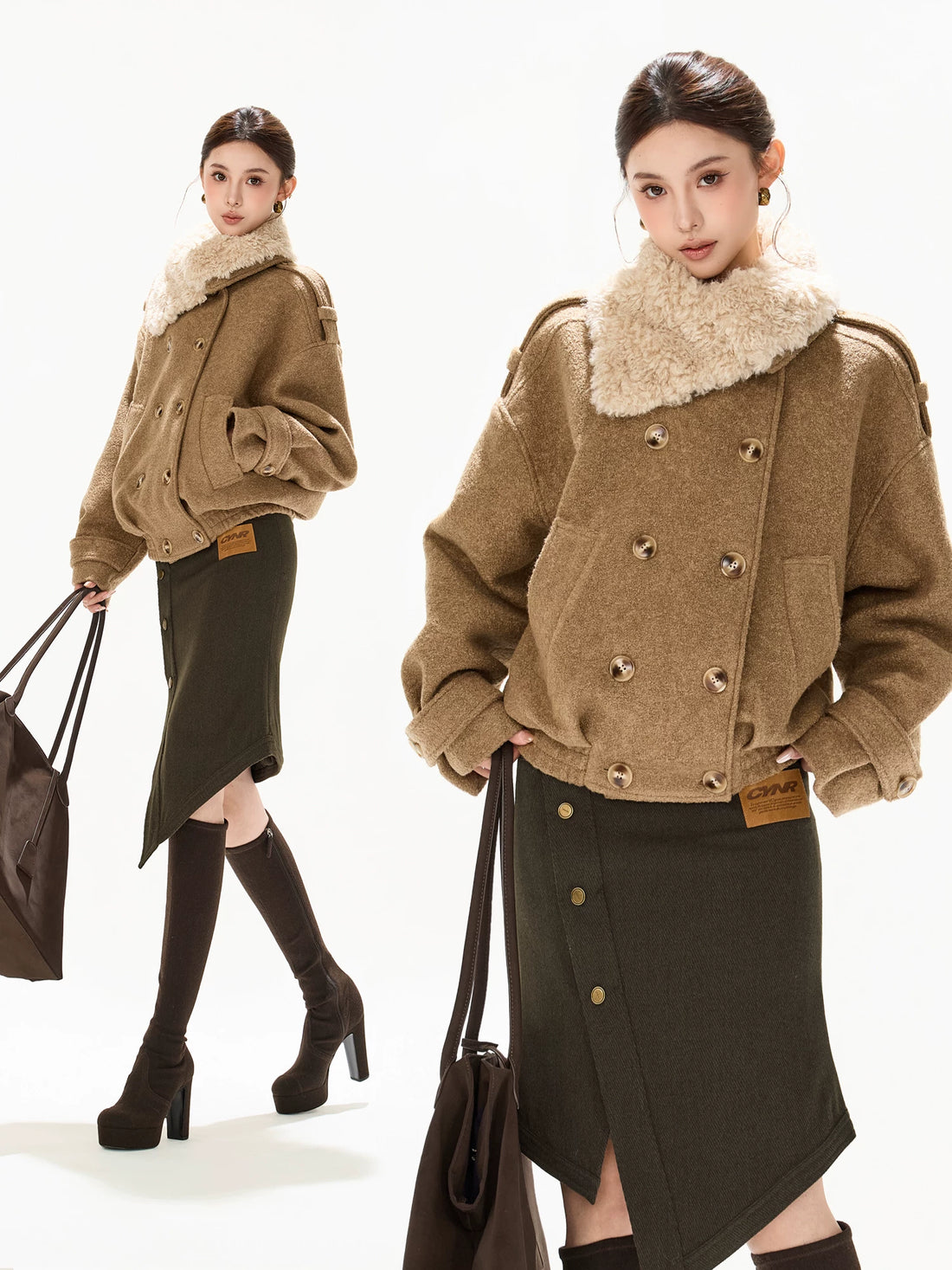 Double-Breasted Wool-Blend Jacket